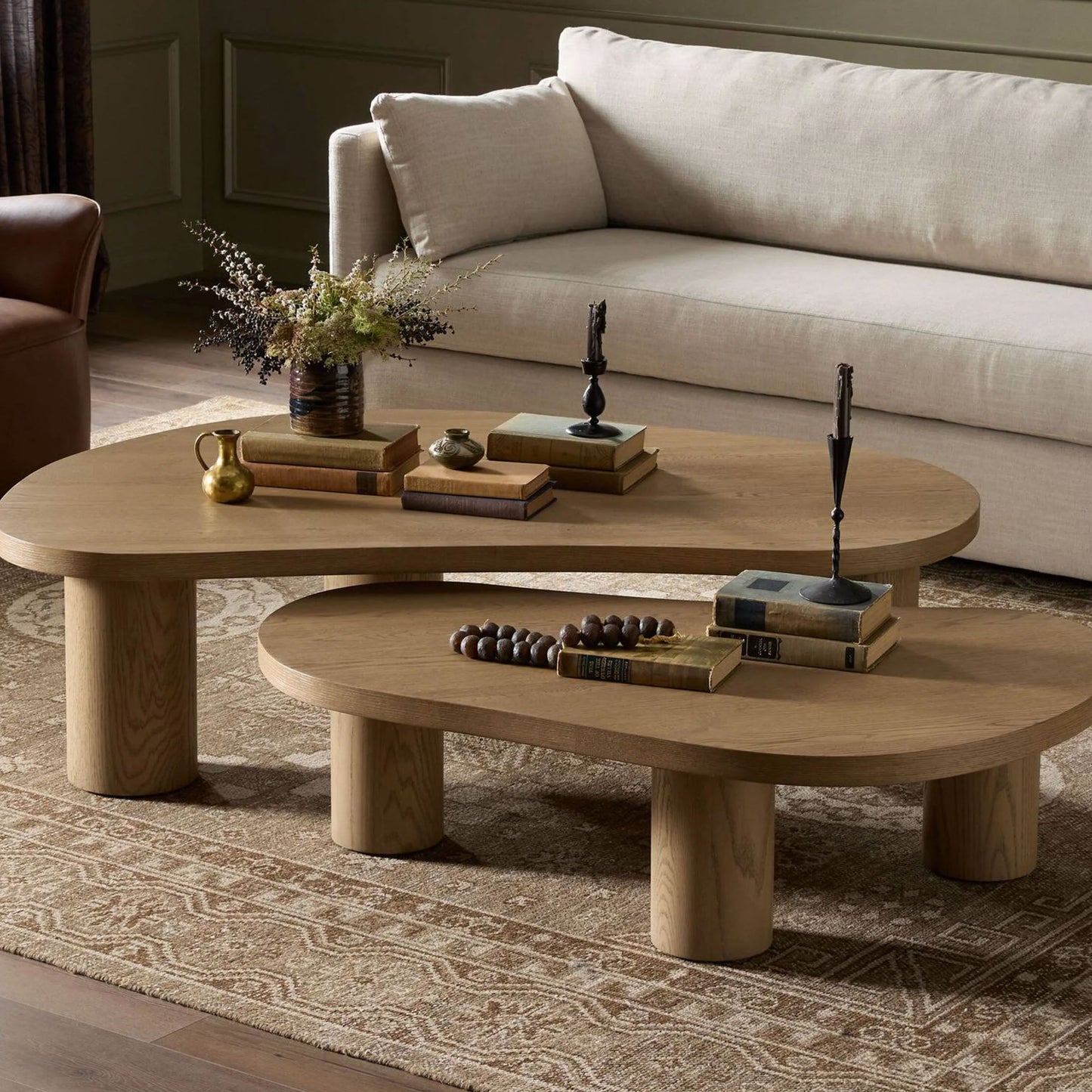 Lunari Solid Wood Nesting Coffee Table Set