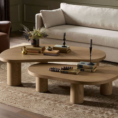 Lunari Solid Wood Nesting Coffee Table Set