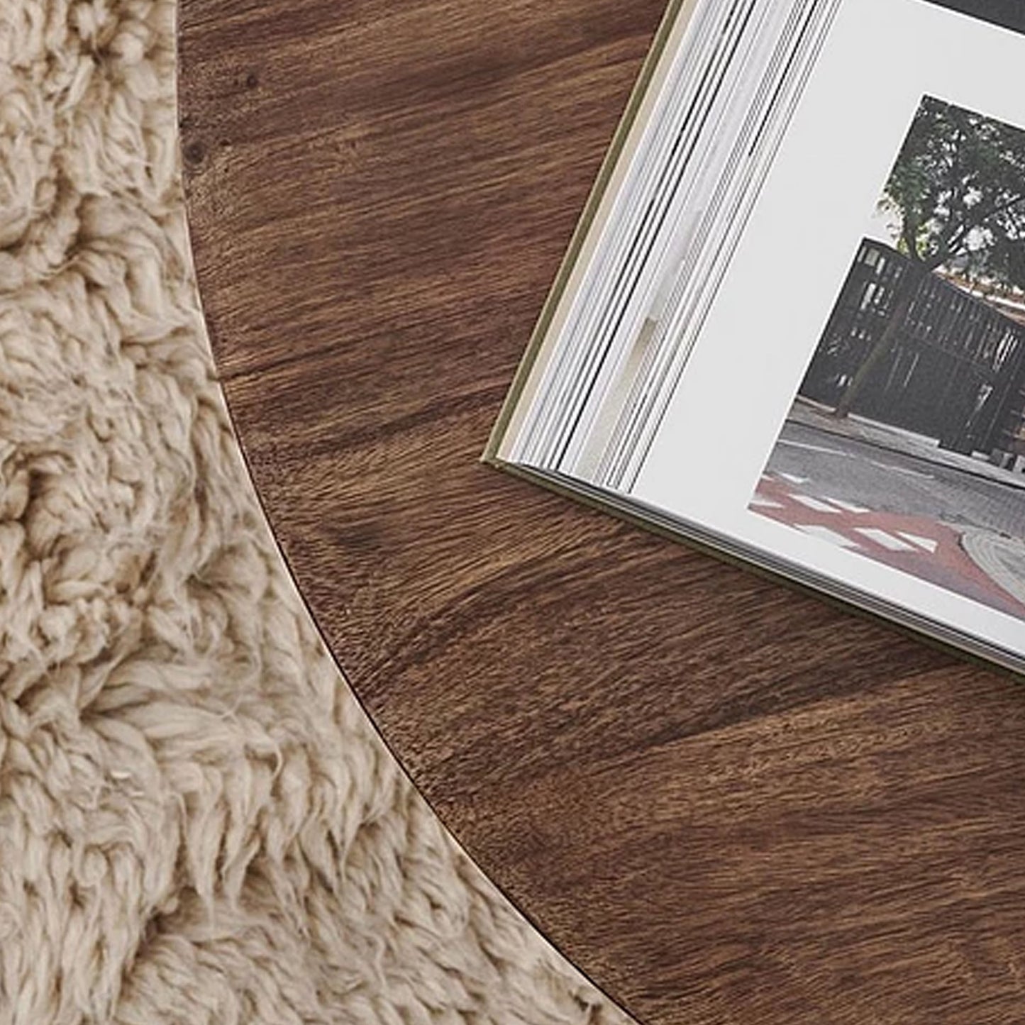 Valen Solid Wood Round Coffee Table