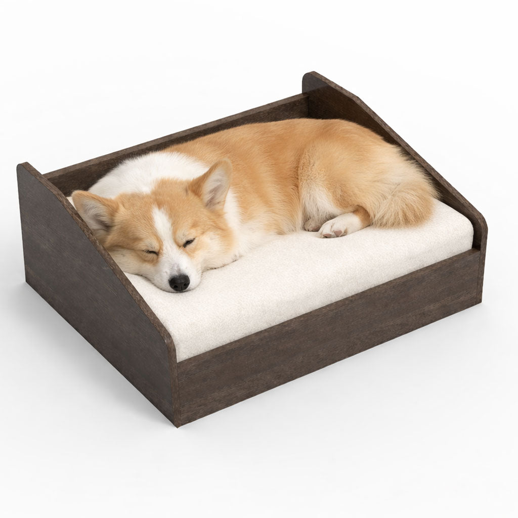SmartLivin Storage Pet Bed with Cushion - Auburn Oak