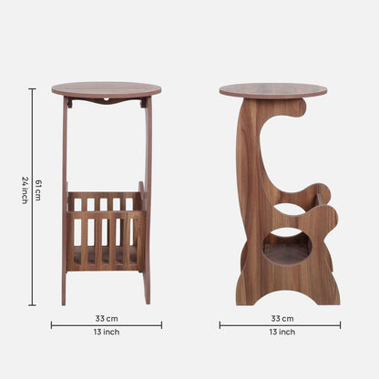 Smart Livin Milo Engineered Wood End Table - Walnut Brown