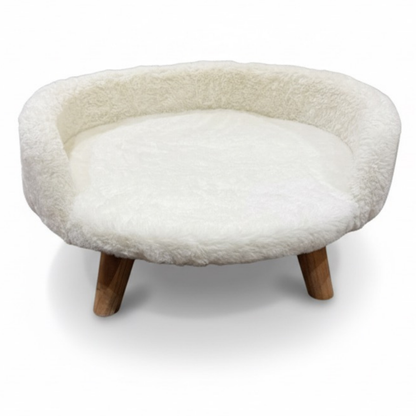 Plush Luxe Pet Bed – Ivory White