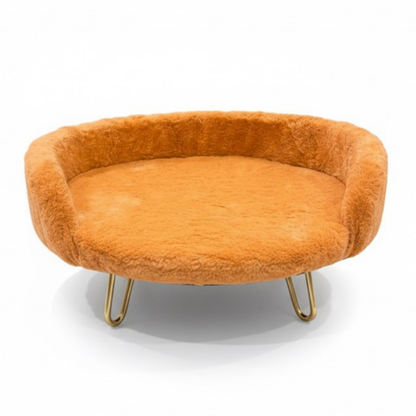 Plush Luxe Pet Bed – Burnt Orange