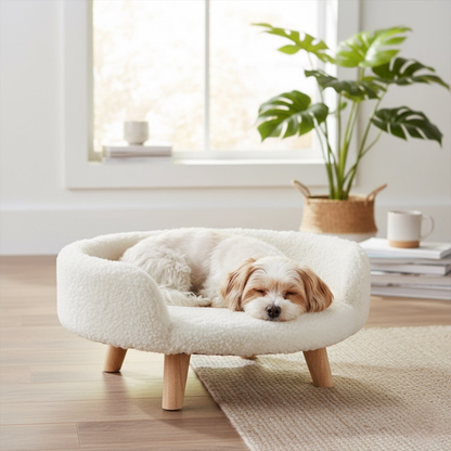 Plush Luxe Pet Bed – Ivory White