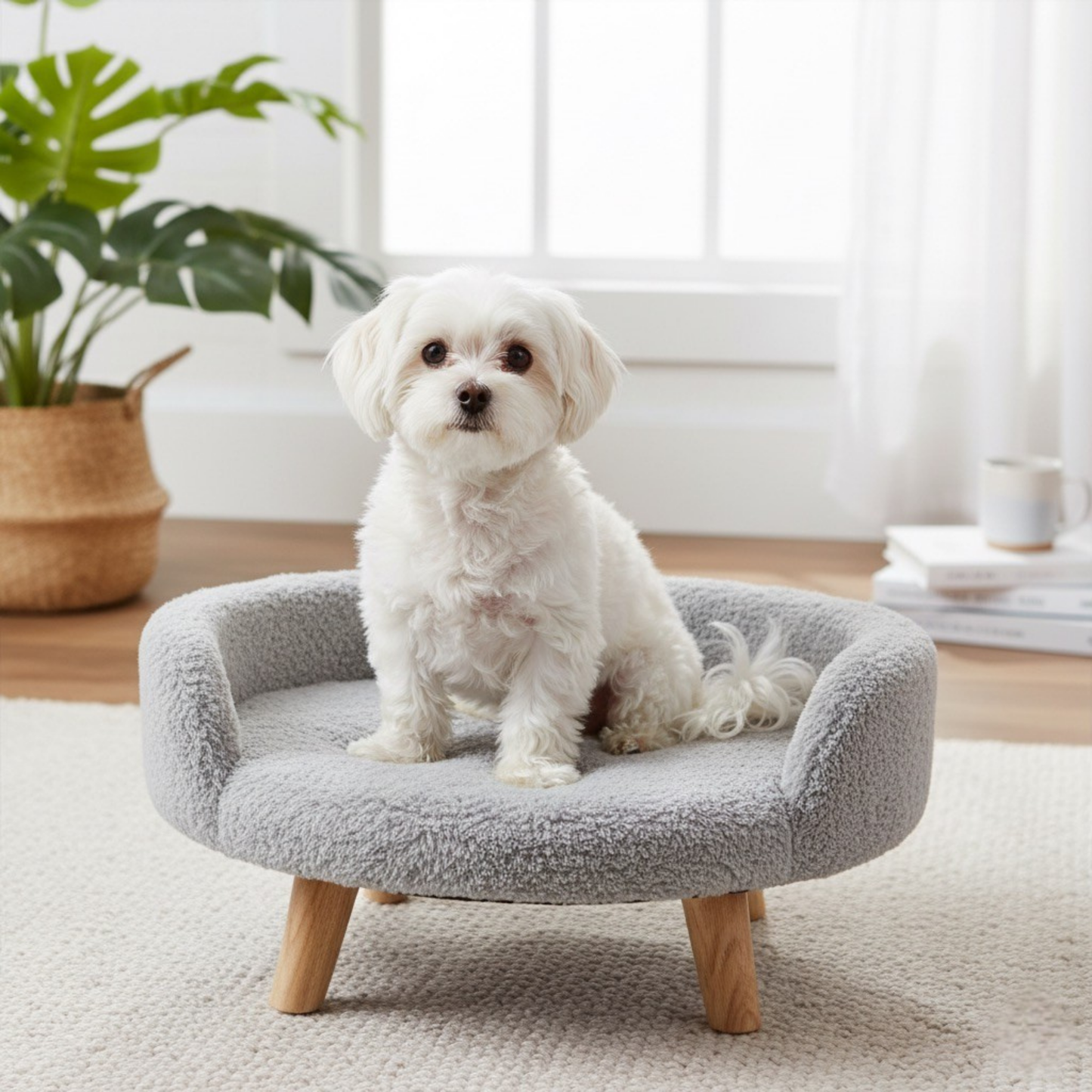 Plush Luxe Pet Bed – Ash Grey