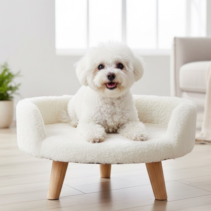 Plush Luxe Pet Bed – Ivory White