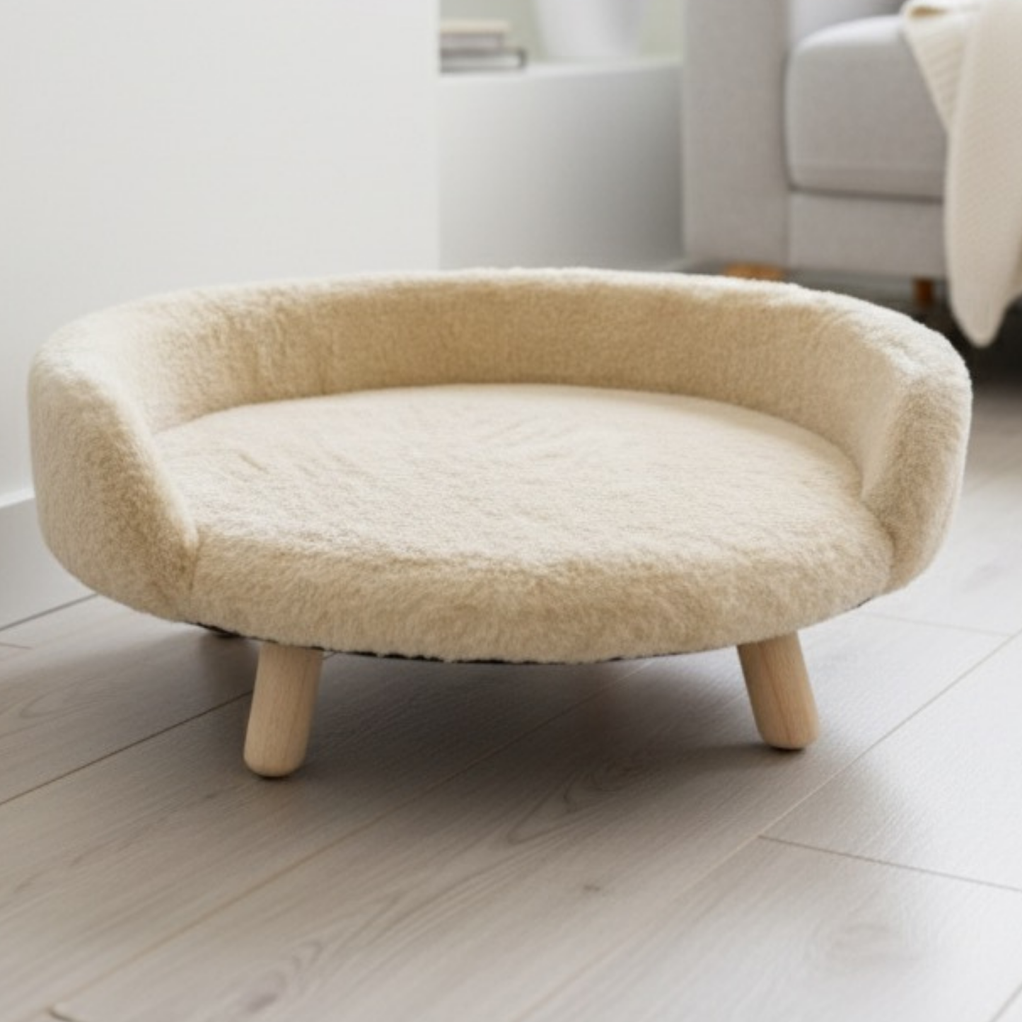 Plush Luxe Pet Bed – Light Salmon