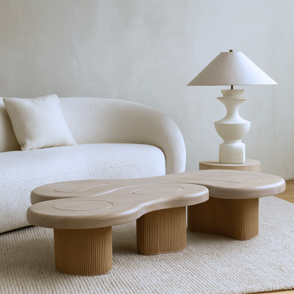 Sculptural Cloud-Shaped Wooden Coffee Table