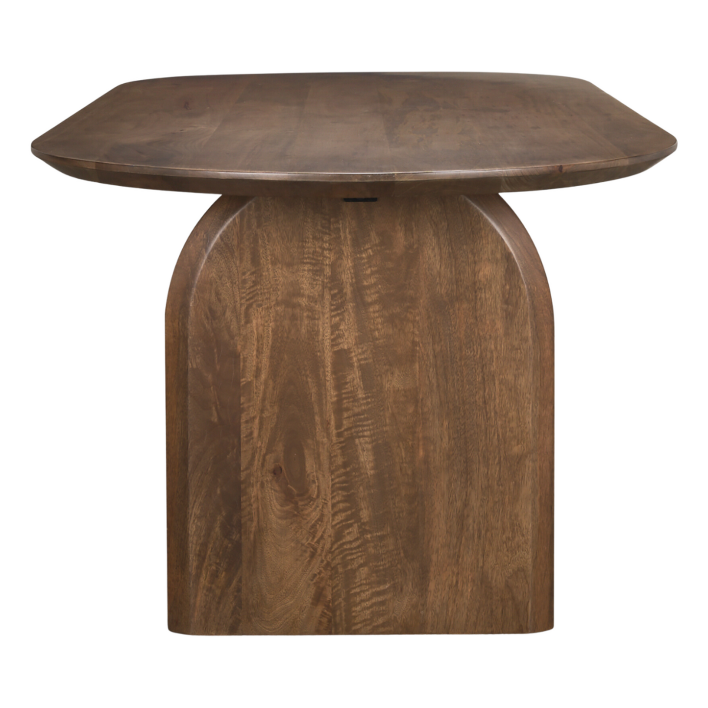 Walnut Oval Dining Table with Curved Slab Legs