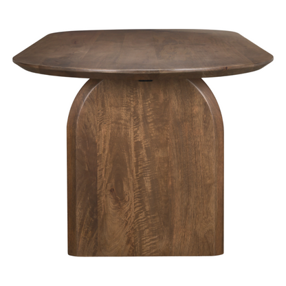 Walnut Oval Dining Table with Curved Slab Legs