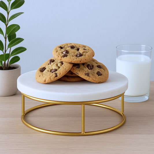 White Marble & Gold Accent Stand