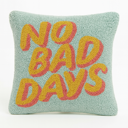 No Bad Days Hooked Cushion – Retro Positivity