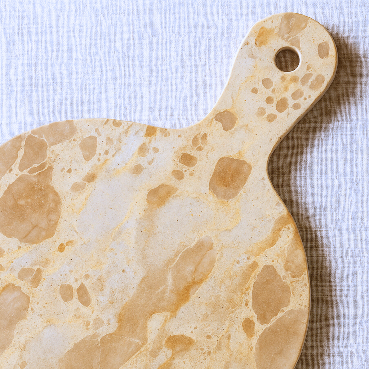 Golden Marble Cheese & Serving Board – Round with Handle