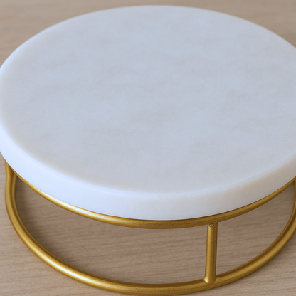 White Marble & Gold Accent Stand