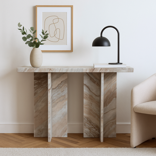 Butterscotch Indian Marble Console Table – Handcrafted Luxury Stone Furniture