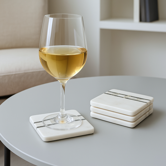 Linear Inlay Marble Coaster (Set of 4)
