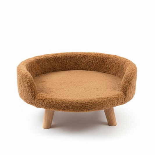 Plush Luxe Pet Bed – Small - Mocha Beige