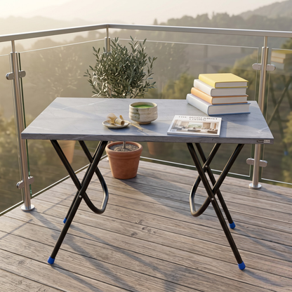 Foldable Study Table | Portable Work Desk for Home, Office & Study - GREY MARBLE TEXURE