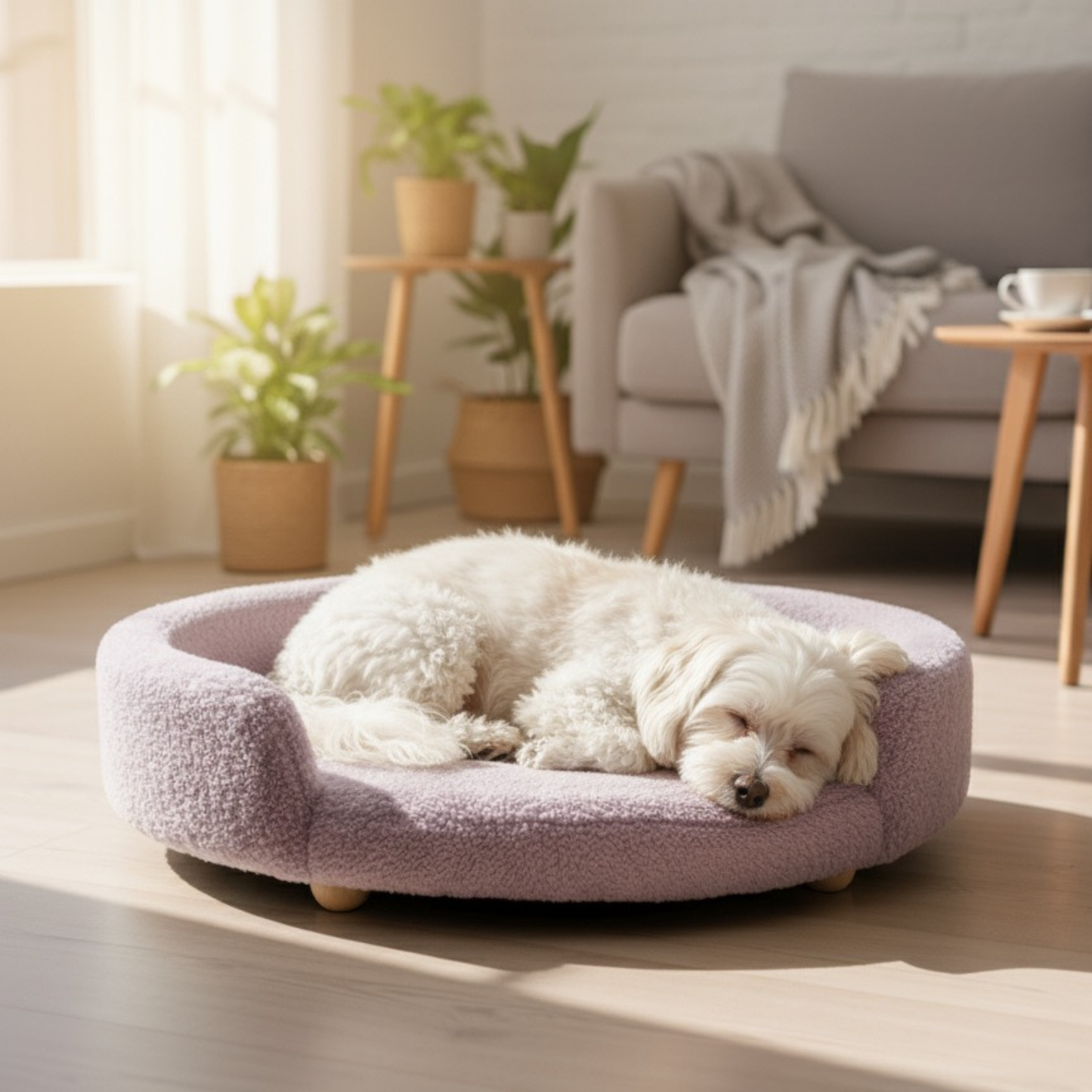 CloudRest Pet Bed Dusty Lavender – Ultra Soft & Supportive Round Cushion for Dogs & Cats