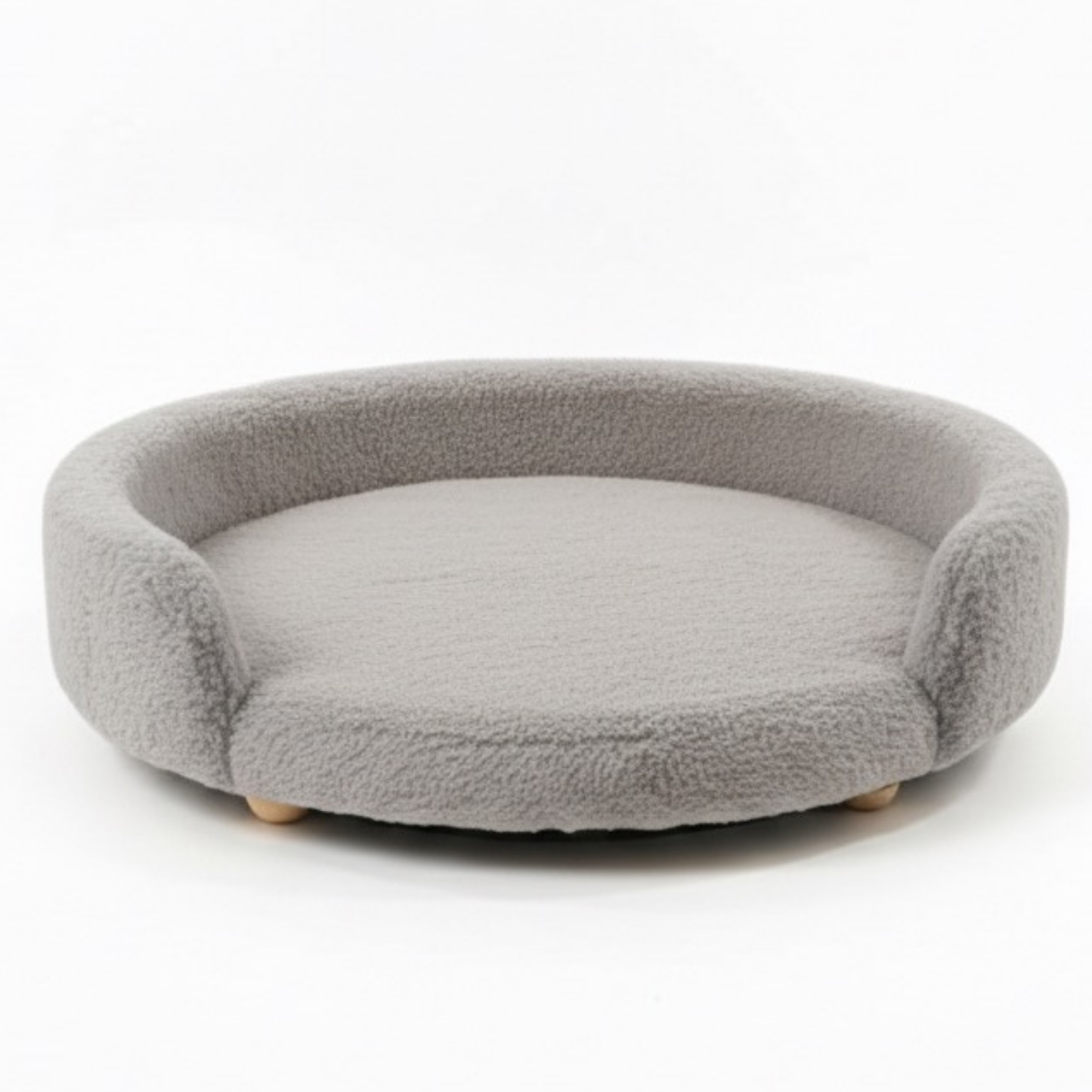CloudRest Pet Bed Misty Grey – Ultra Soft & Supportive Round Cushion for Dogs & Cats