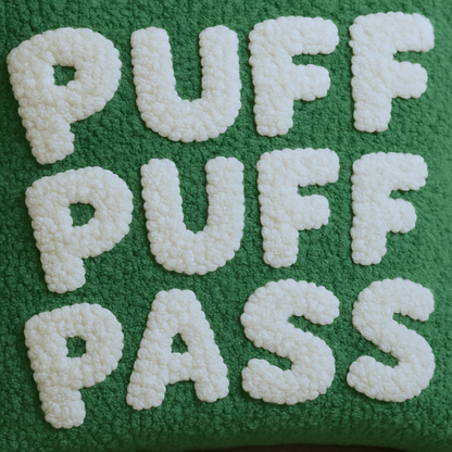 Puff Puff Pass Hooked Cushion – Retro Vibes
