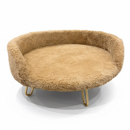 Plush Luxe Pet Bed – Camel Beige