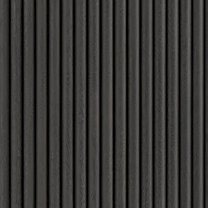 Modern Black Fluted TV Console with Marble Top