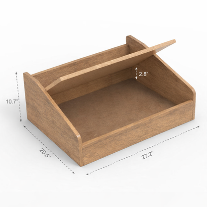 SmartLivin Storage Pet Bed with Cushion - Rustic Bark