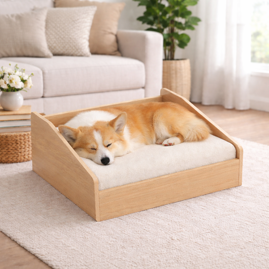 SmartLivin Storage Pet Bed with Cushion - Virgin oak