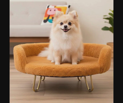 Plush Luxe Pet Bed – Burnt Orange